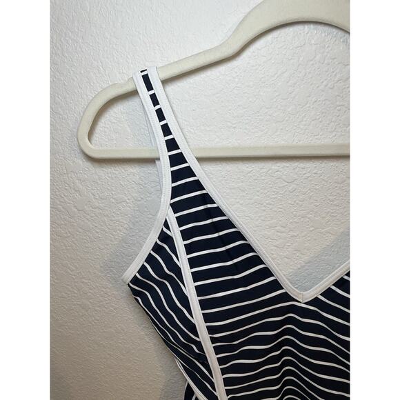 NWT Tommy Hilfiger Size 12 bathing suit One Piece Swimsuit blue stripes Swim - Picture 2 of 7
